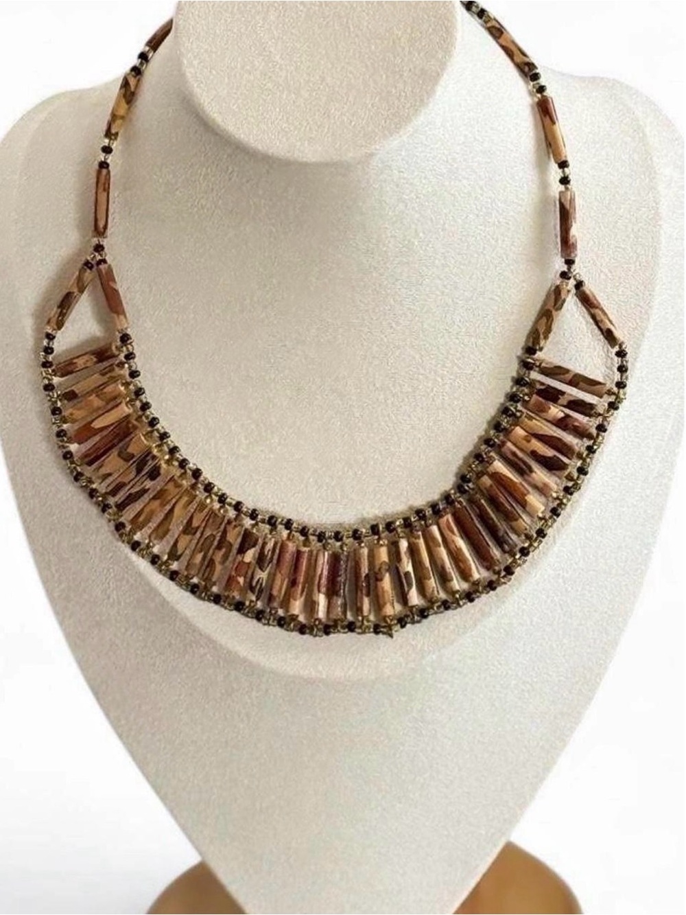 Porcupine Quill Beaded Statement Collar Necklace